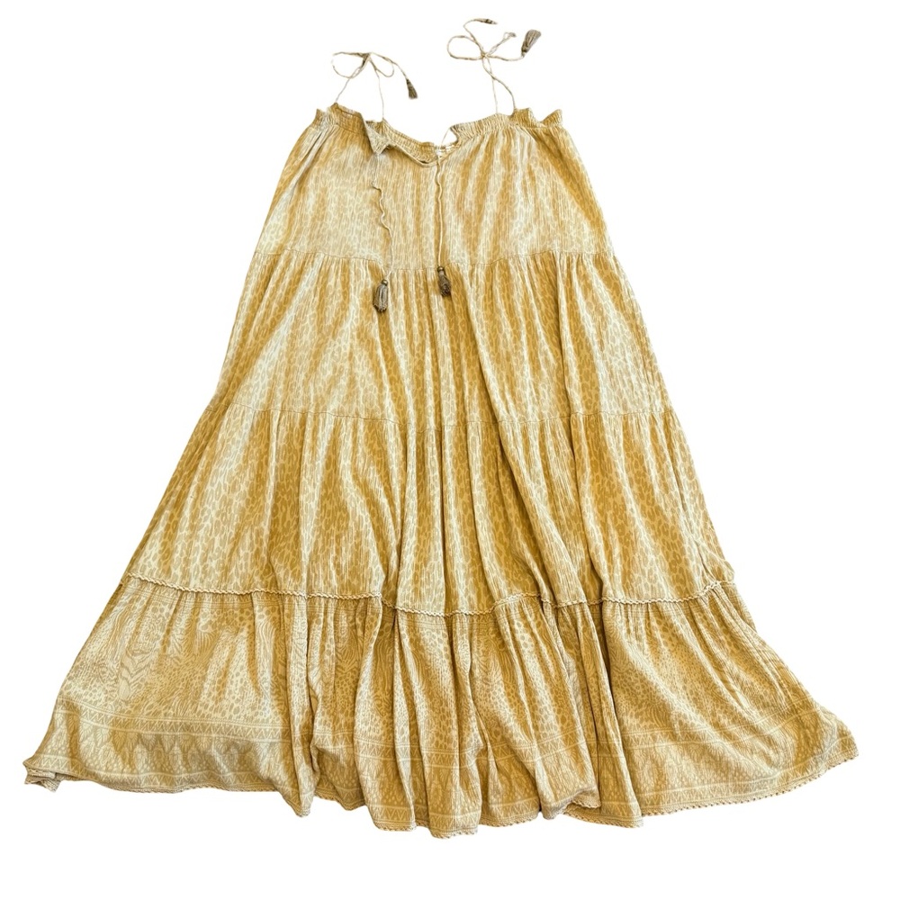 Spell & The Gypsy Wild Thing Maxi Dress Spaghetti Strap Boho Tiered Size Medium - Picture 2 of 16